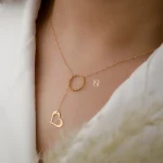 گردنبند طلا رینگ و قلب - Image 3