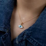 آویز گردنی طلا طرح چشم و نظر - Image 3