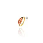 انگشتر طلا طرح چشم با میناکاری قرمز سفید