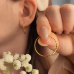 گوشواره طلا حلقه ای تراش - Image 2