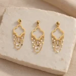 نیمست طلا خلیجی طرح ونکلیف و پولک کد GD01001719؛ نمای دکوراتیو