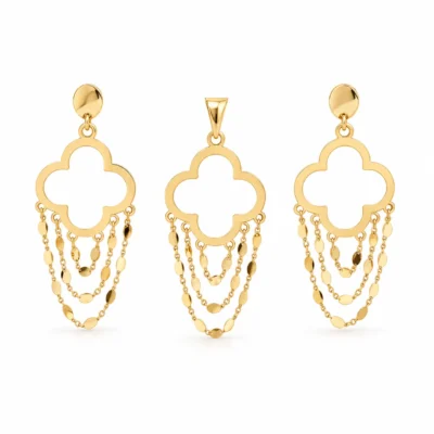 نیمست طلا خلیجی طرح ونکلیف و پولک کد GD01001719؛ نمای سفید