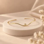 بنگل طلا ۱۸ عیار دفرمه تکنگین - تصویر 3